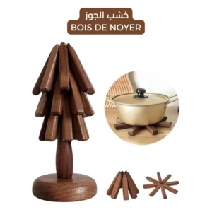 Walnut Wood Trivet Set