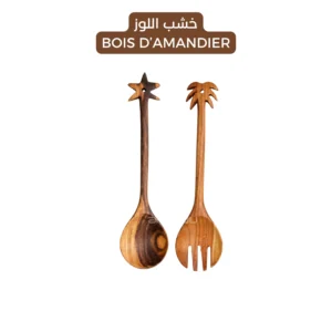 Almond Wood Salad Serving Set